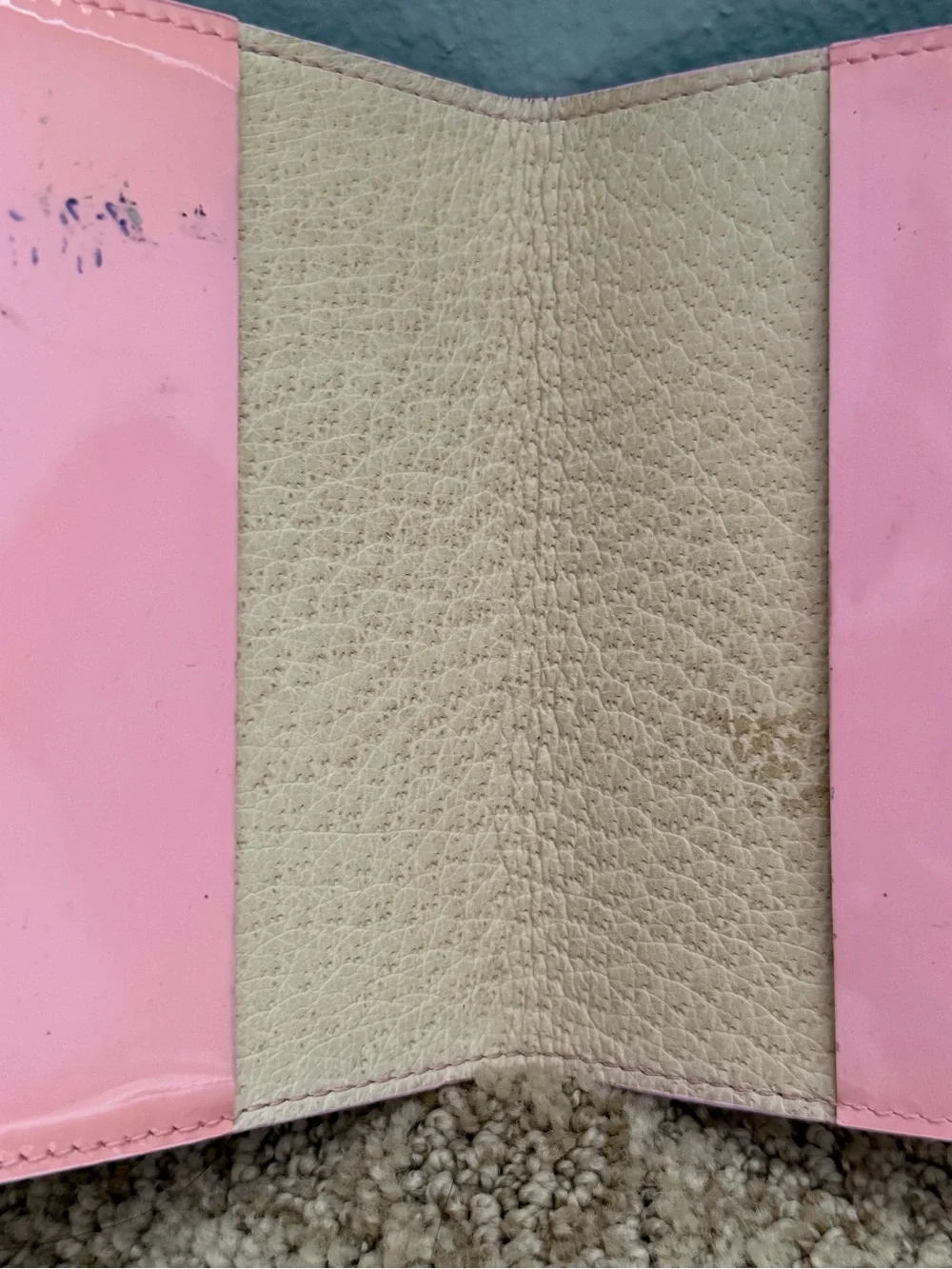 Pink Glossy Tiffany & Co Leather Passport Holder